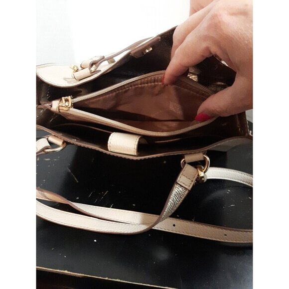 ANNE KLEIN Pebble Soft PU  Leather Handbag Purse Shoulder Bag 10" X 8" Taupe Tan - Picture 4 of 11